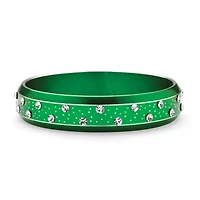 Crystal Bangle Bracelet in Green Ion Plated Stainless Steel