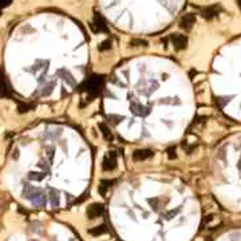 Genuine Black Onyx and Crystal Leopard Stretch Bracelet in Yellow Goldtone