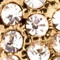 Genuine Black Onyx and Crystal Leopard Stretch Bracelet in Yellow Goldtone