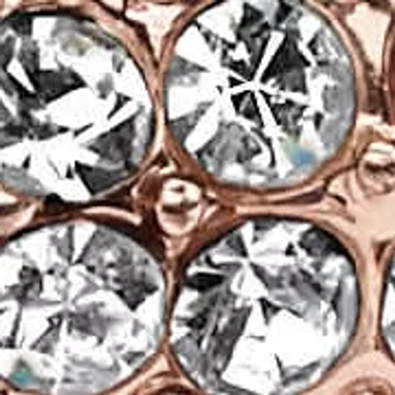 Crystal Wheel Beaded Tri-Tone Stretch Rope Bracelet Set 8"