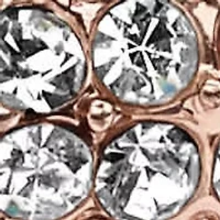 Crystal Wheel Beaded Tri-Tone Stretch Rope Bracelet Set 8"