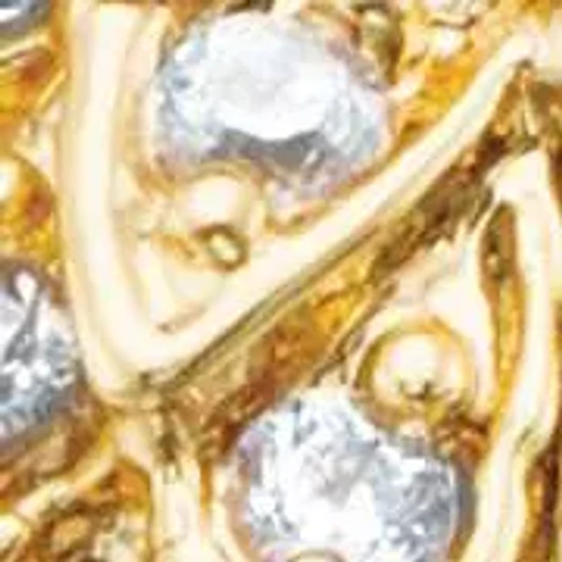 Men's 1 Cttw. Gold-Plated Cubic Zirconia Eagle Pendant (60mm) Necklace 20"