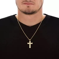 .65 Cttw.Gold-Plated Round Cubic Zirconia Cross Pendant Necklace 20"