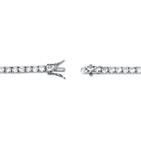 10 TCW Round Cubic Zirconia Silvertone Tennis Bracelet 7-inch