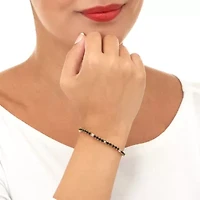 5.9 TCW Round Black and White CZ Sterling Silver Tennis Bracelet 8-inch