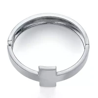 Horizontal Cross Silvertone Cuff Bracelet 7"