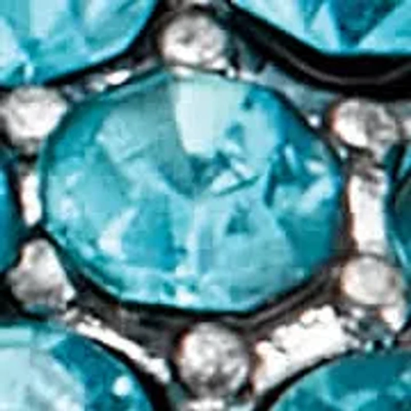 Silvertone Aquamarine Religious Fish Charm Bracelet 7.5 Inches