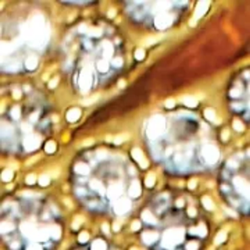 Round Crystal Goldtone Link Necklace 24-inch