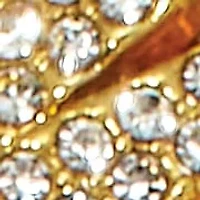 Round Crystal Goldtone Link Necklace 24-inch