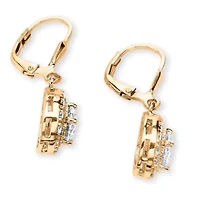 2.51 TCW Round Cubic Zirconia Halo Drop Earrings