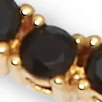 Round Black Cubic Zirconia 14k Yellow Gold-Plated Tennis Necklace 18-inch