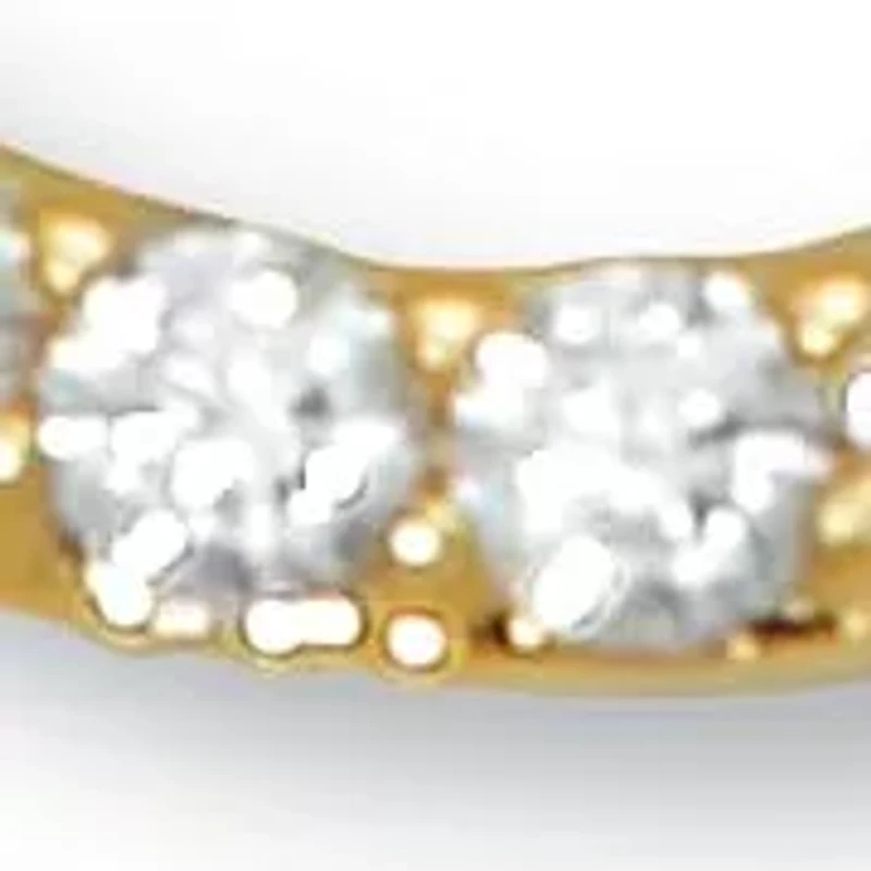 .95 TCW Round Cubic Zirconia 14k Yellow Gold-Plated Cat Necklace 18 to 20-inch