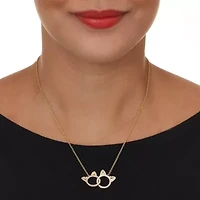 .95 TCW Round Cubic Zirconia 14k Yellow Gold-Plated Cat Necklace 18 to 20-inch