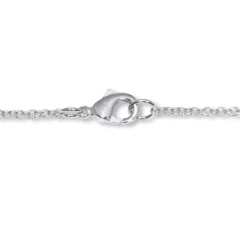 .20 TCW Round Cubic Zirconia Silvertone Paperclip Drop Necklace 18-inch