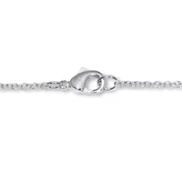 .20 TCW Round Cubic Zirconia Silvertone Paperclip Drop Necklace 18-inch