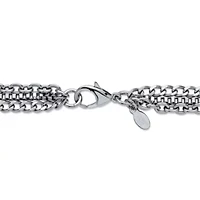 Stainless Steel Gold Ion-Plated Heart Pendant on Triple-Chain Necklace 18"