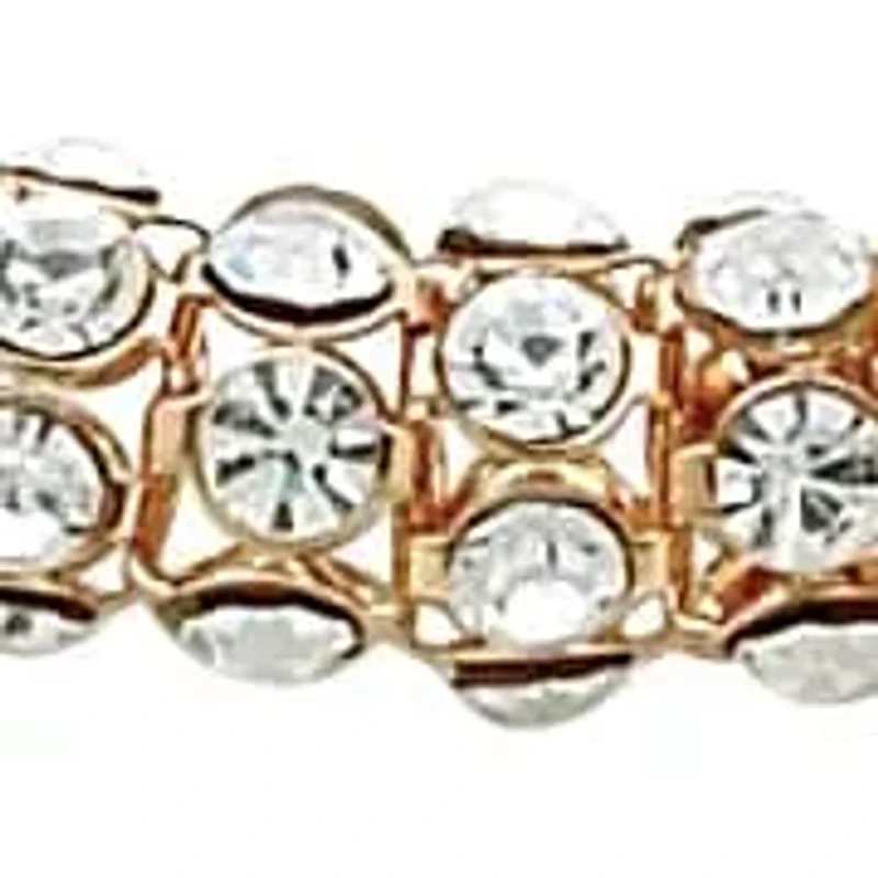 Crystal Rope Necklace, Bracelet and Drop Earrings Set in Goldtone