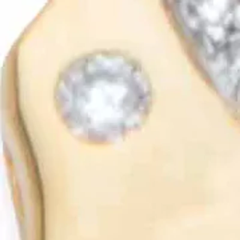 Round Crystal Goldtone Elephant Charm Beaded Toggle Bracelet 7.5"