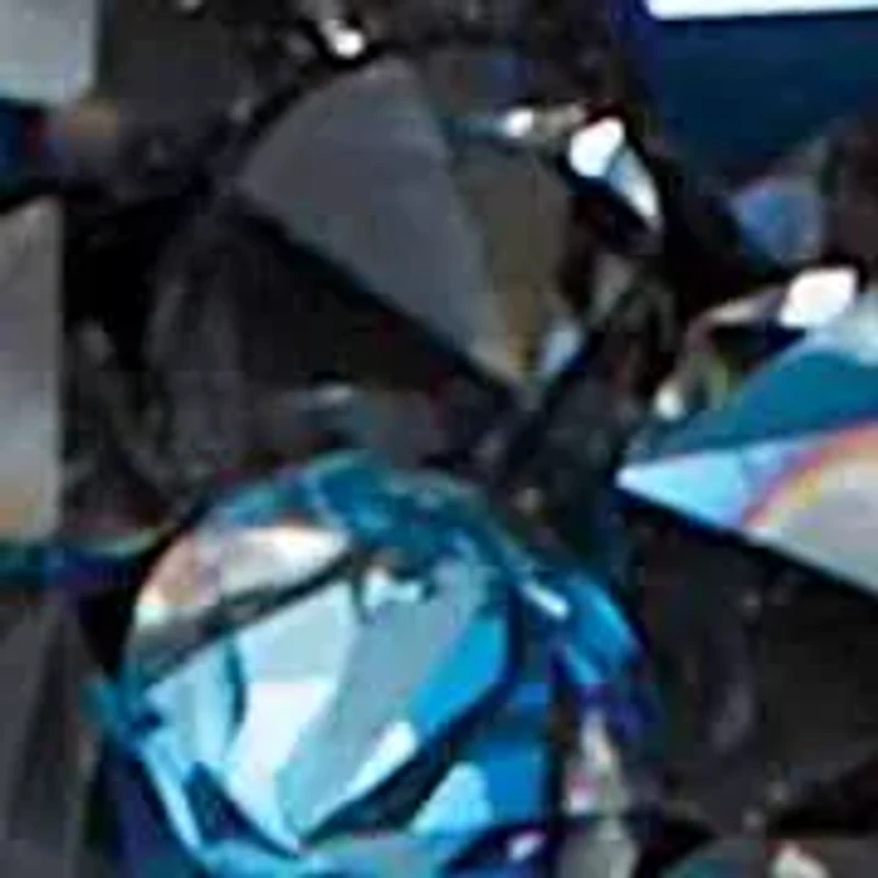 Goldtone Blue Crystal Cluster Pendant with 18 inch Chain