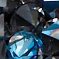 Goldtone Blue Crystal Cluster Pendant with 18 inch Chain