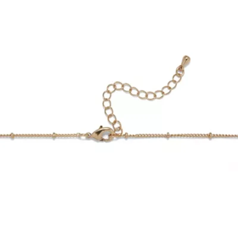 Goldtone Blue Crystal Cluster Pendant with 18 inch Chain