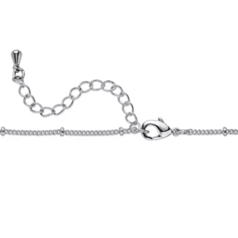 Butterscotch Crystal Antiqued Silvertone Necklace with Beaded Chain 18"-20"