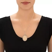 Butterscotch Crystal Antiqued Silvertone Necklace with Beaded Chain 18"-20"