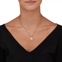 Crystal Gold Ion-Plated Stainless Steel Starburst Pendant, 18 Inches