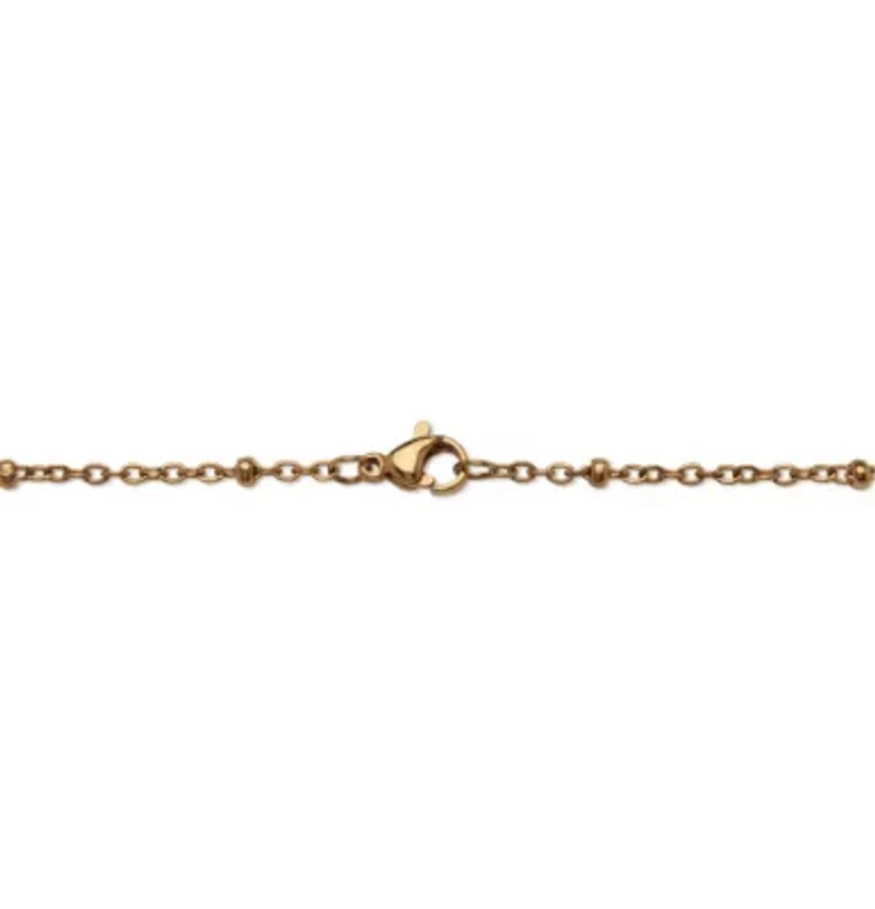 Crystal Yellow Gold Ion-Plated Bumblebee Necklace, 18 Inches