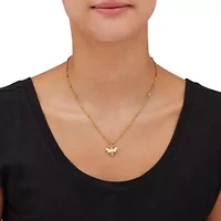 Crystal Yellow Gold Ion-Plated Bumblebee Necklace, 18 Inches