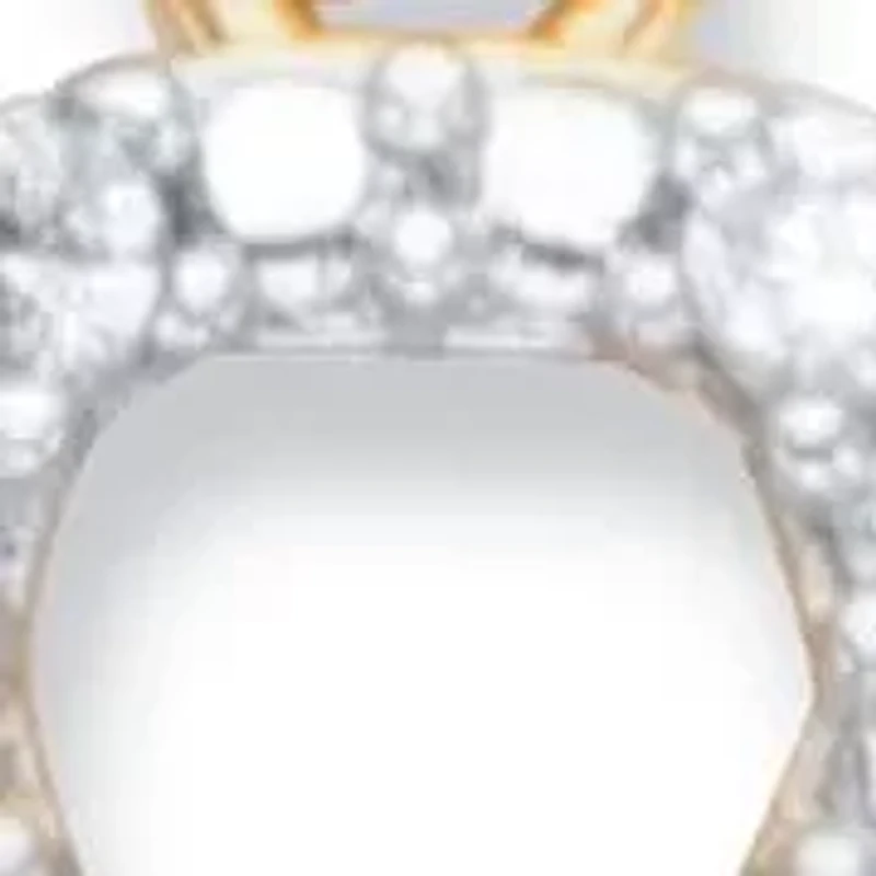 Round Crystal Beaded Puppy Dog Charm Goldtone Bracelet 7.5"