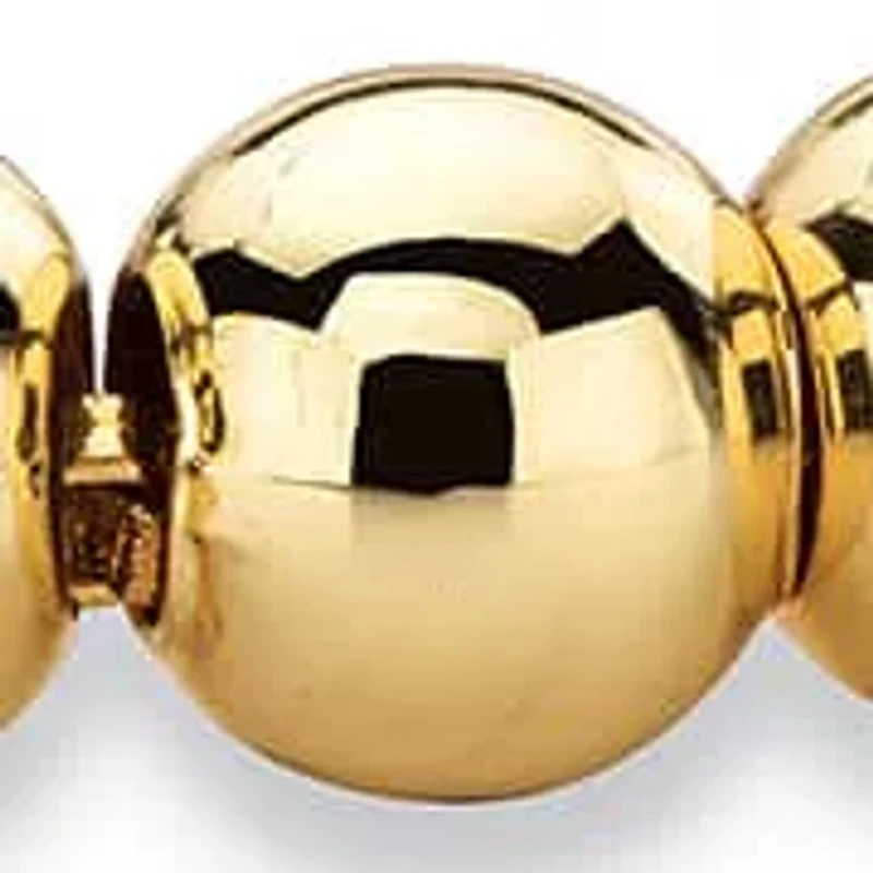 Goldtone 4-Piece Beaded Textured Earrings and Slider Bracelet Set 10"