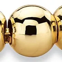 Goldtone 4-Piece Beaded Textured Earrings and Slider Bracelet Set 10"