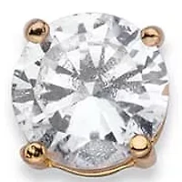 4 Cttw Cubic Zirconia Goldtone 3-Pair Set of Stud and Textured Hoop Earrings 2"