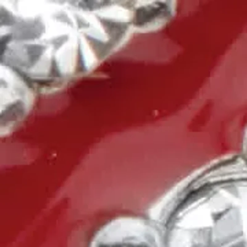 Crystal and Enamel Stainless Steel American Flag Patriotic Heart-Shaped Earrings