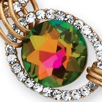 Mystic Crystal Necklace and Earrings Set in Yellow Goldtone