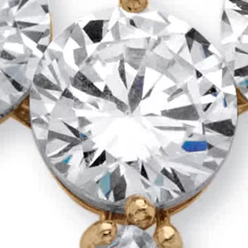 79.40 TCW Round Cubic Zirconia Necklace and Earrings Set Gold-Plated