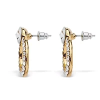 2.72 Cttw. Pave Crystal and Simulated Emerald Goldtone Leopard 3-Piece Set