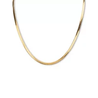 Herringbone Chain Necklace Gold Ion-Plated Stainless Steel 18" Length