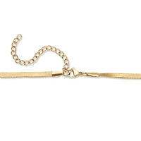 Herringbone Chain Necklace Gold Ion-Plated Stainless Steel 18" Length