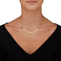 Herringbone Chain Necklace Gold Ion-Plated Stainless Steel 18" Length