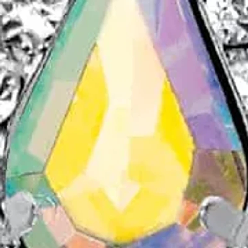 Silvertone Aurora Borealis Crystal Earrings and "Y" Necklace Set 13"-17"