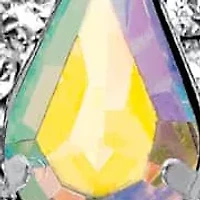 Silvertone Aurora Borealis Crystal Earrings and "Y" Necklace Set 13"-17"