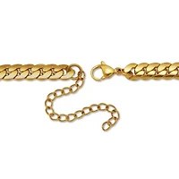 Yellow Gold Ion-Plated Stainless Steel Heart Bracelet And Necklace 16 Inch