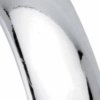 Polished Silvertone Hoop Earrings 1 3/16"