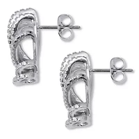 .87 TCW Platinum-Plated Cubic Zirconia Fanfare Drop Earrings