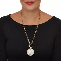 Morgan Silver Dollar Goldtone Coin Replica Necklace 24 inches