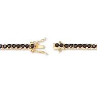 5.9 TCW Round Black Cubic Zirconia 14k Gold-Plated Tennis Bracelet 7 3/4-inch