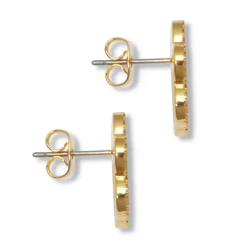 .95 TCW Round Black Cubic Zirconia 14k Yellow Gold-Plated Paw Print Earrings