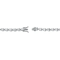 17.04 TCW Pear-Cut Cubic Zirconia Silvertone Tennis Bracelet 7-inch